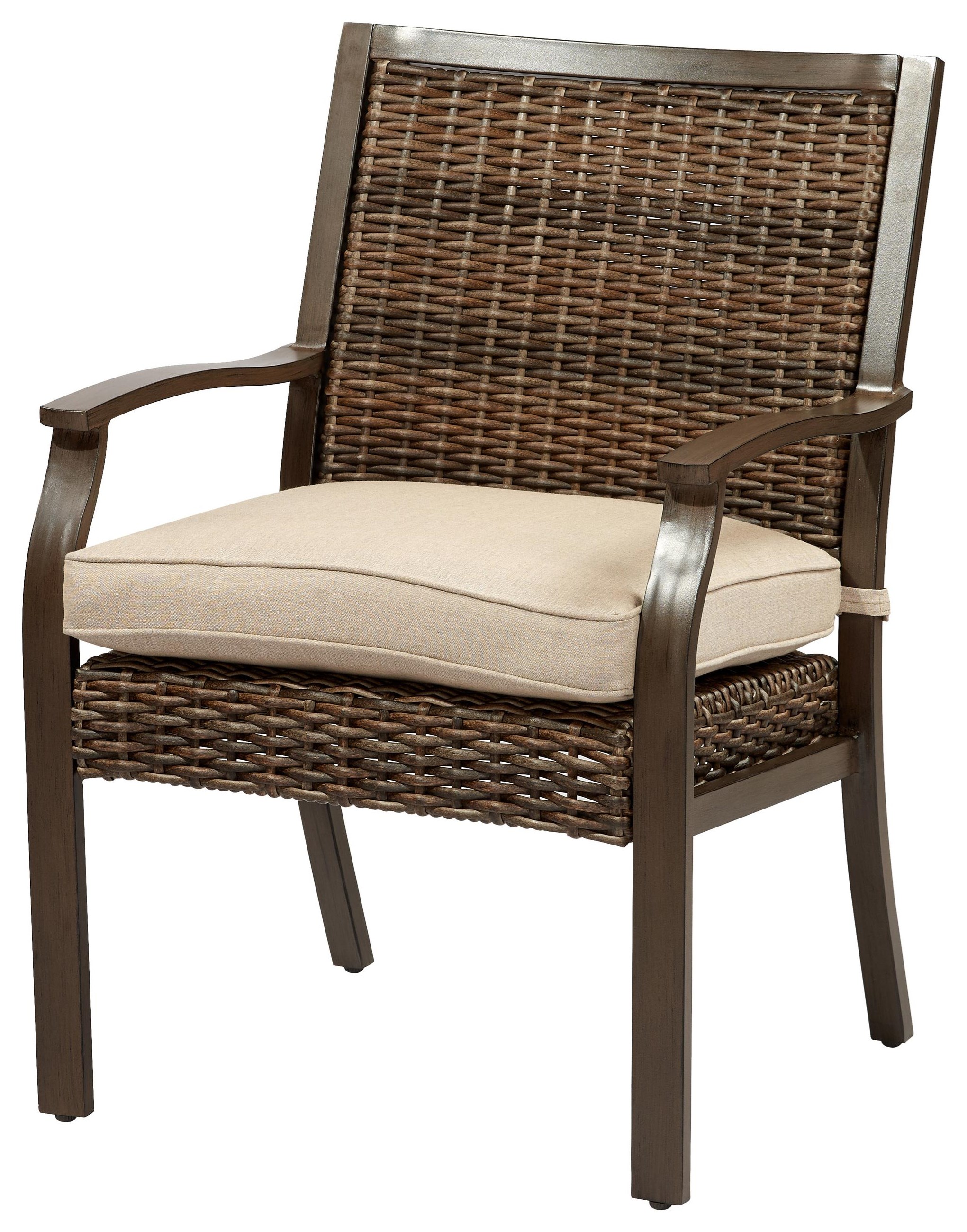 wicker loveseat and chair cushion sets on Apricity Outdoor Trenton Dining Chair With Seat Cushion Johnny Janosik Outdoor Dining Arm Chairs