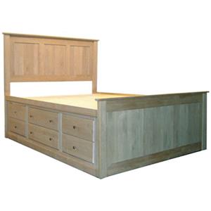 Vendor 980 Alder Shaker Queen Flat Panel Chest Bed