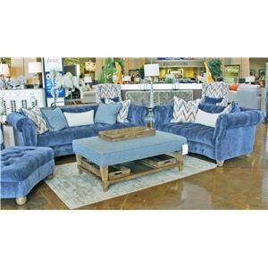 Aria Designs Kendall Blue Velvet Sofa & Loveseat