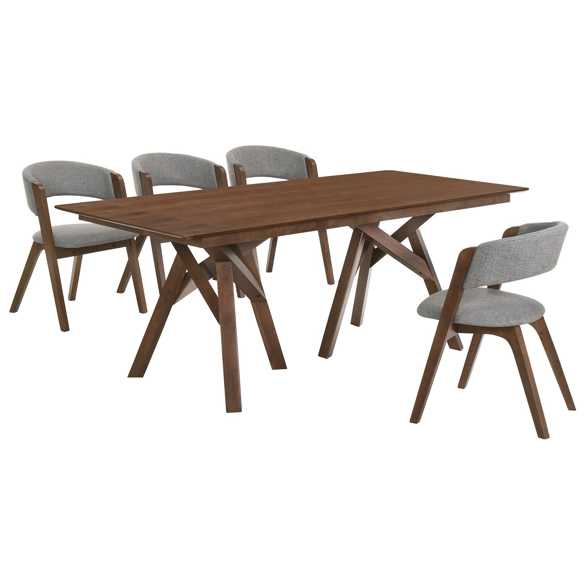 Armen Living Cortina 5-Piece Walnut Dining Set | Fisher ...