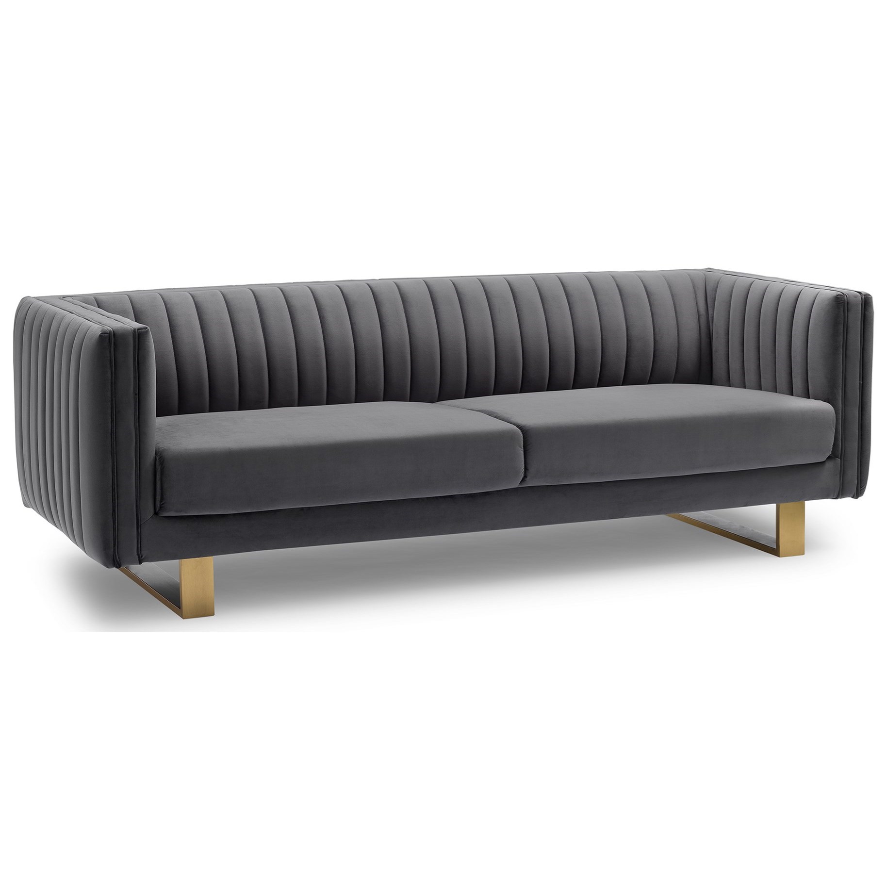 Delilah Modern Velvet Sofa with Matte Gold Legs Sadler's Home