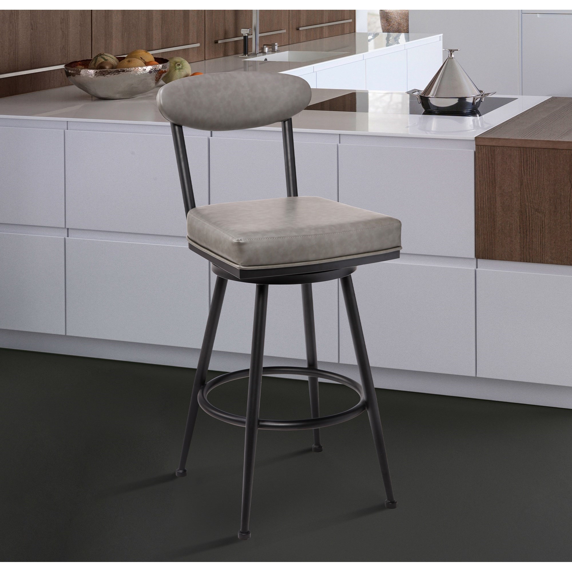 Denver Contemporary 26" Counter Height Barstool in Black Finish