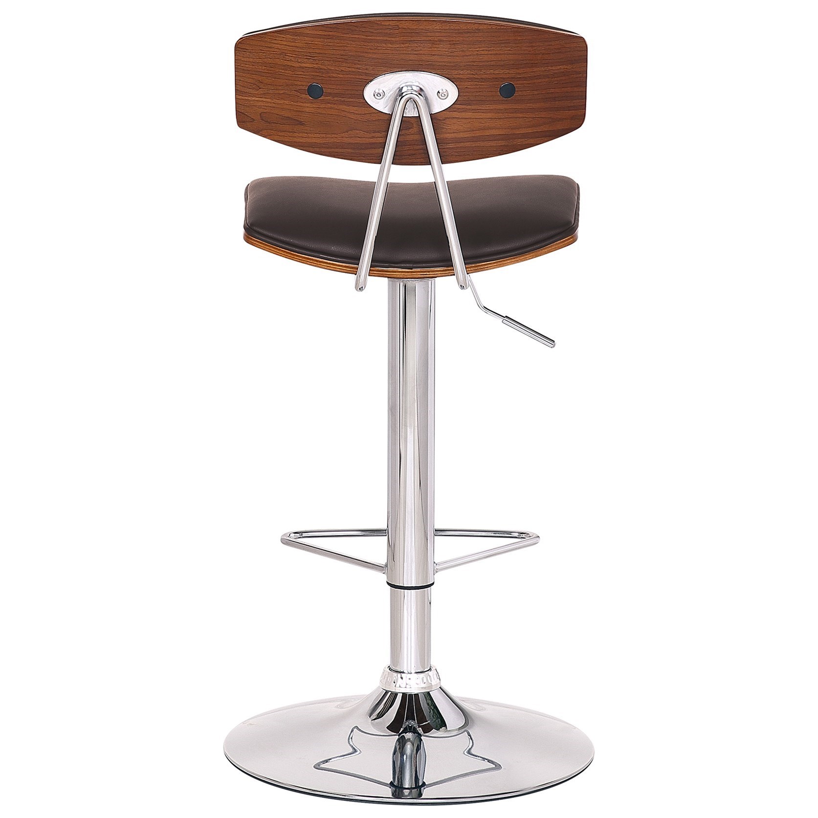 Erik Adjustable Faux Leather Swivel Barstool with Chrome Base Sadler
