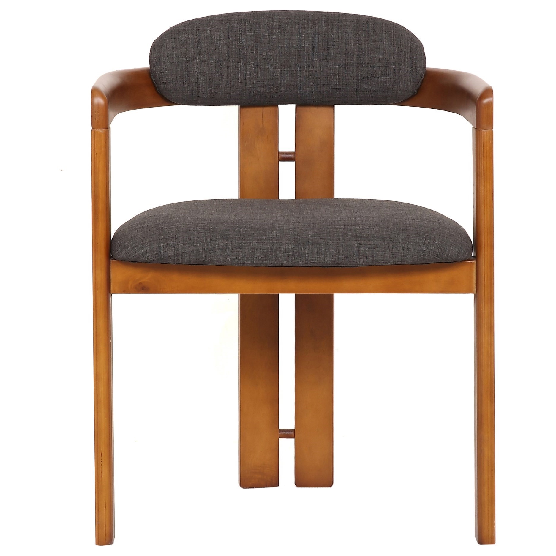 Jazmin Contemporary Dining Chair in Walnut Wood Finish with Charcoal Fabric Set of 2 Sadler