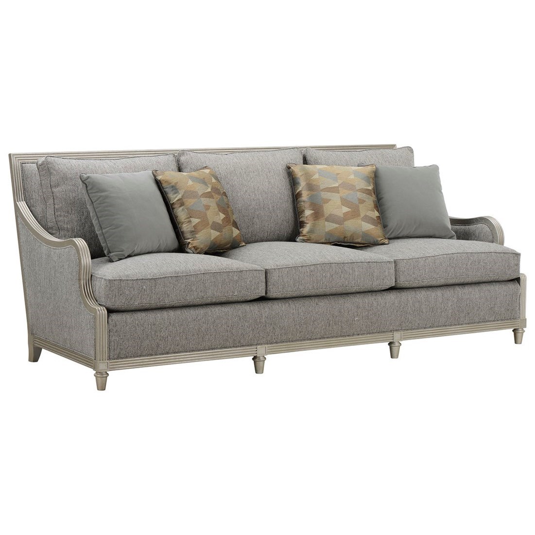 A R T Furniture Inc Morrissey 518521 5127aa Stuart Sofa With Square Back And Wood Trim Thornton Furniture Sofas