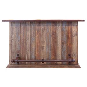 International Furniture Direct 900 Antique Multicolor Bar with Iron Footrest