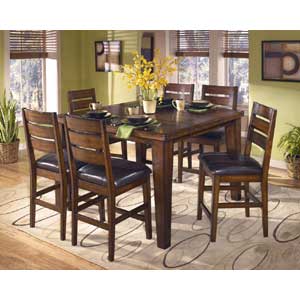 Signature Design by Ashley Larchmont Pub Table and 6 Bar Stools