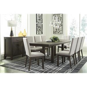 Ashley Furniture Dellbeck D748 45 6x01 60 8 Pc Table 6 Uph Side Chairs And Server Set Sam Levitz Furniture Dining 7 Or More Piece Sets