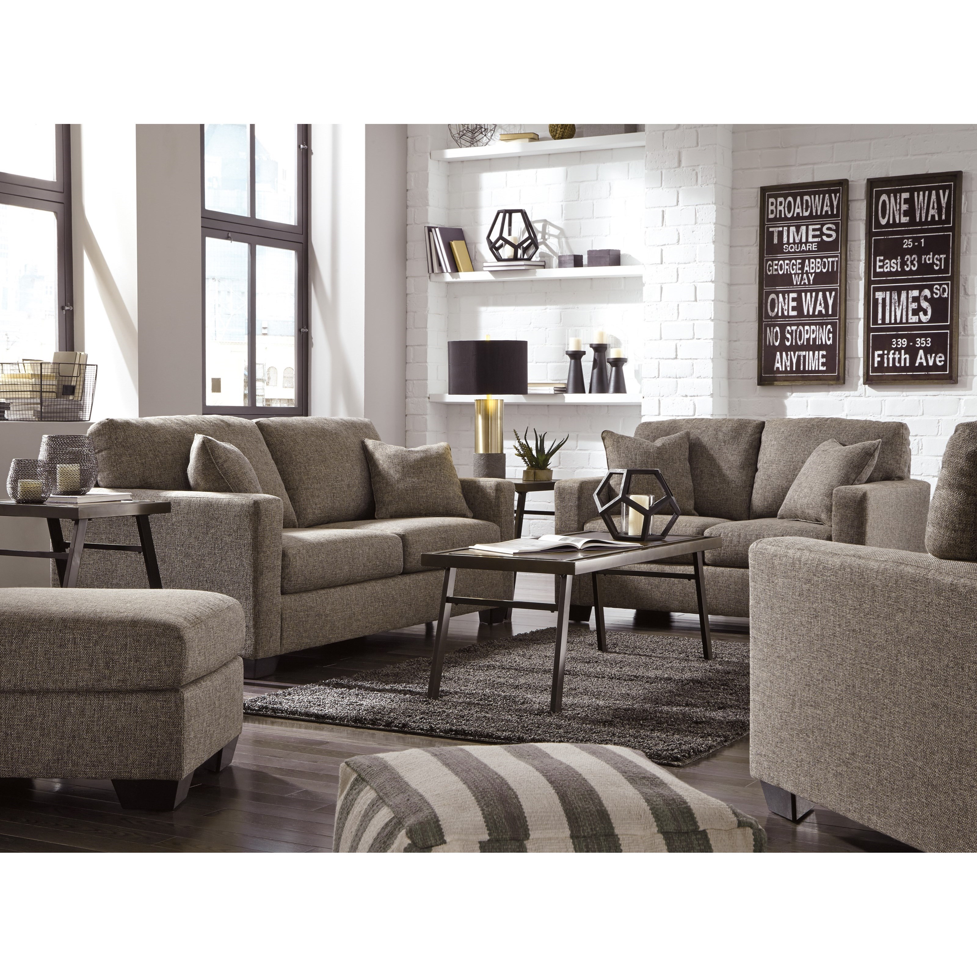 Ashley Furniture Hearne Contemporary Chair & Ottoman | Miskelly