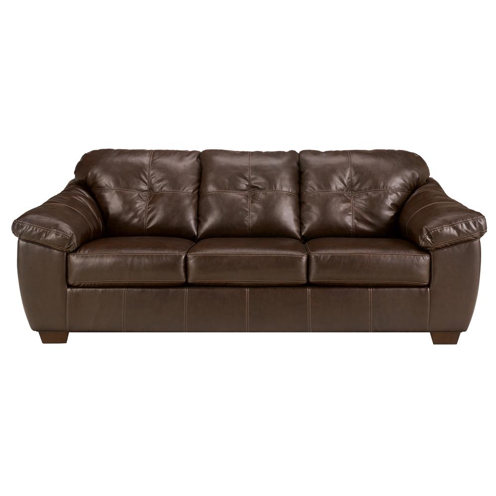 Ashley Furniture San Lucas Harness Faux Leather Stationary Sofa San Lucas Harness Faux Leather Stationary Sofa With Padded Arms By Ashley Furniture