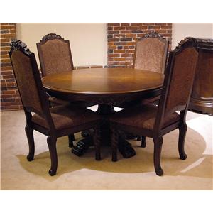 Old World 5pc Round Pedestal Table & Chair Set | Rotmans | Dining 5 ... Old World 5pc Round Pedestal Table & Chair Set | Rotmans | Dining 5 ...