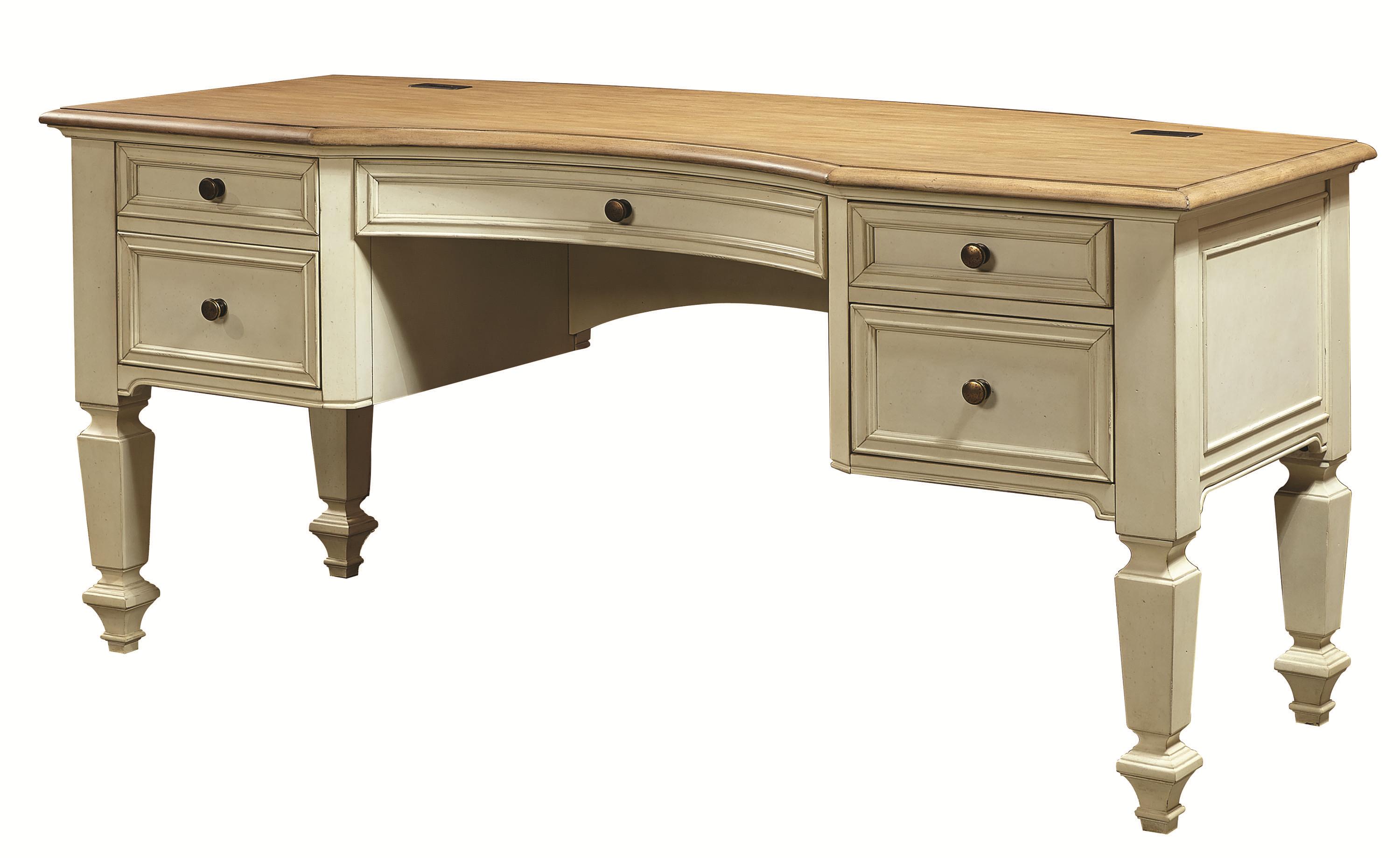 Aspenhome Cottonwood CurvedTop Half Pedestal Desk Johnny Janosik