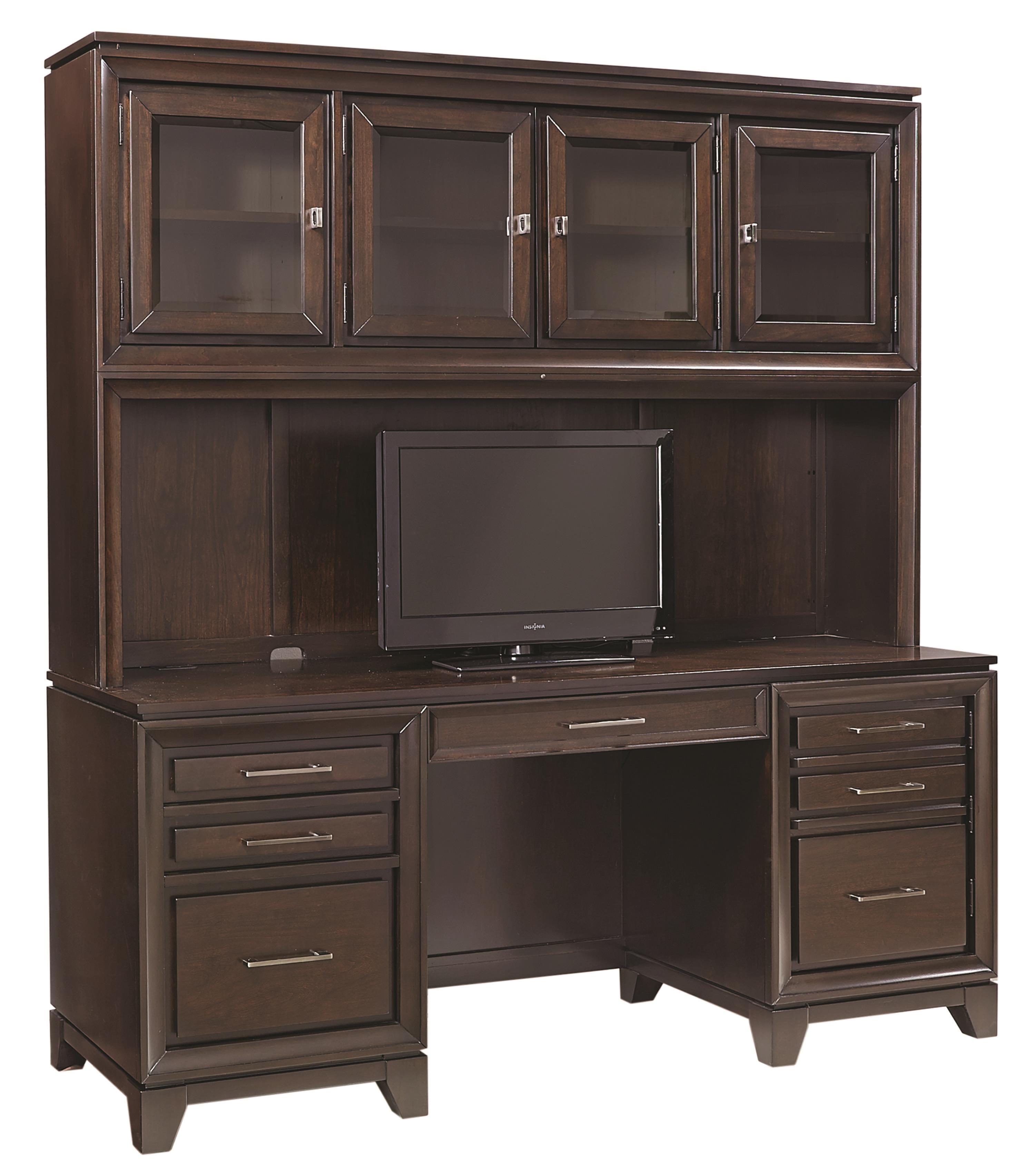 Aspenhome Viewscape 72" Double Pedestal Credenza and Hutch Conlin's