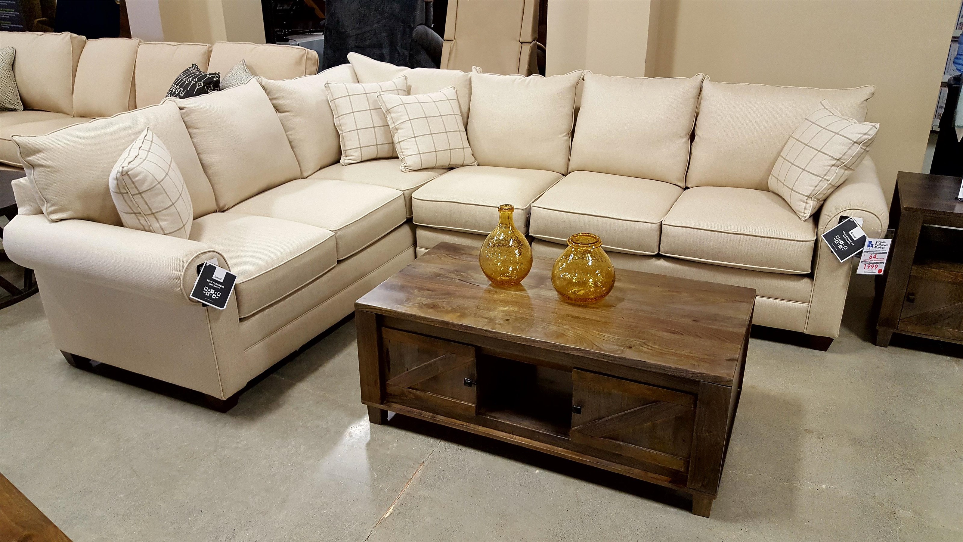 Bett Cameron 3 Piece Stationary Sectional Virginia Furniture 3 Piece Sectional