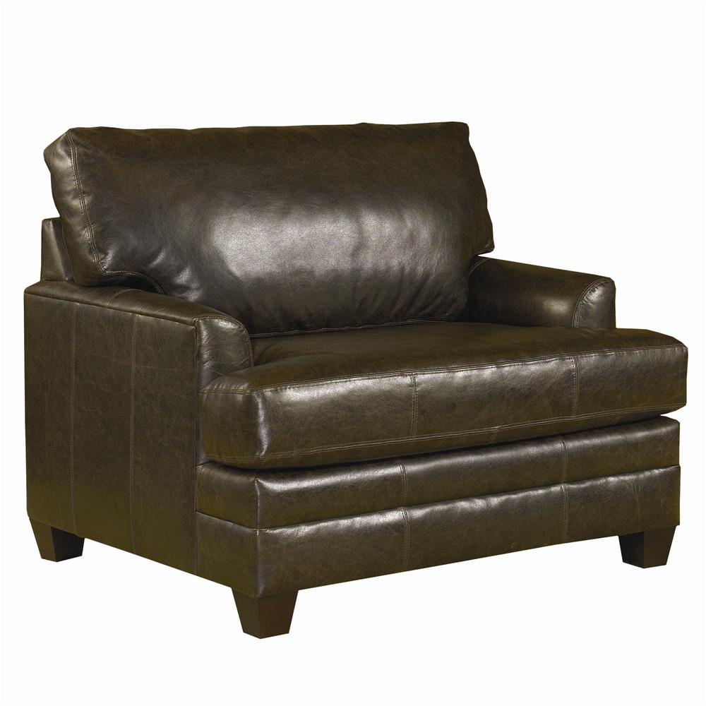 Bassett CU.2 384618UL Upholstered Leather Chair and a Half Hudson's