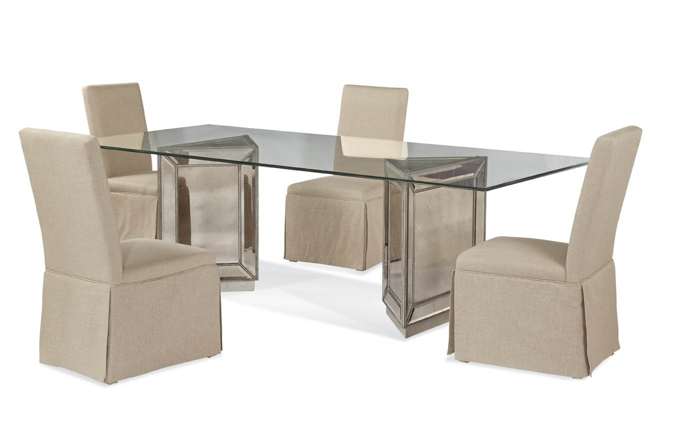 Bassett Mirror Hollywood Glam D2624 000 Aac Murano Casual Dining Set Corner Furniture Dining 5 Piece Sets