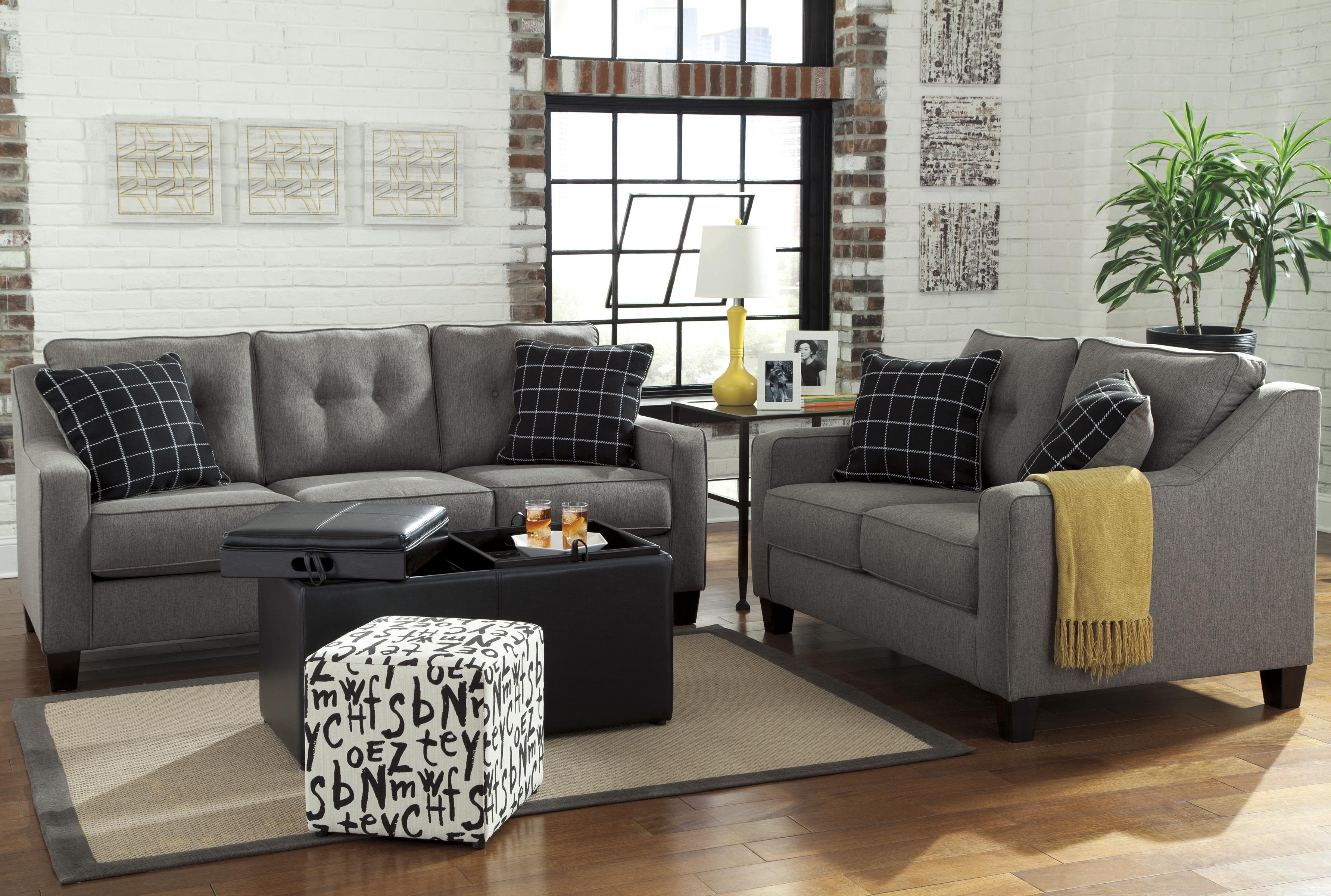 Brindon Contemporary Sofa with Track Arms & Tufted Back Becker Furniture World Sofa