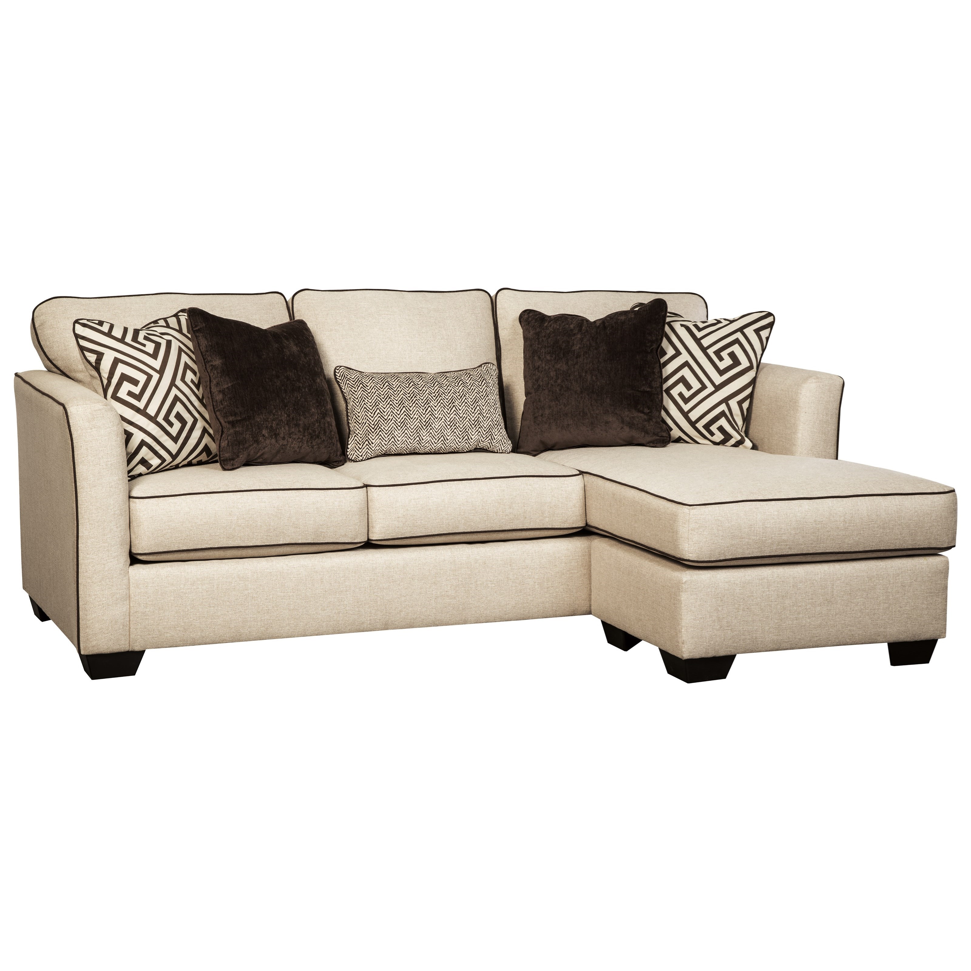 Trendz Claudia Contemporary Sofa Chaise With Contrast Welts Ruby Trendz Claudia Sofa Chaise Item Number 8440118