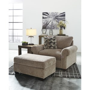 Ashley Fehmarn Chair and a Half and Ottoman
