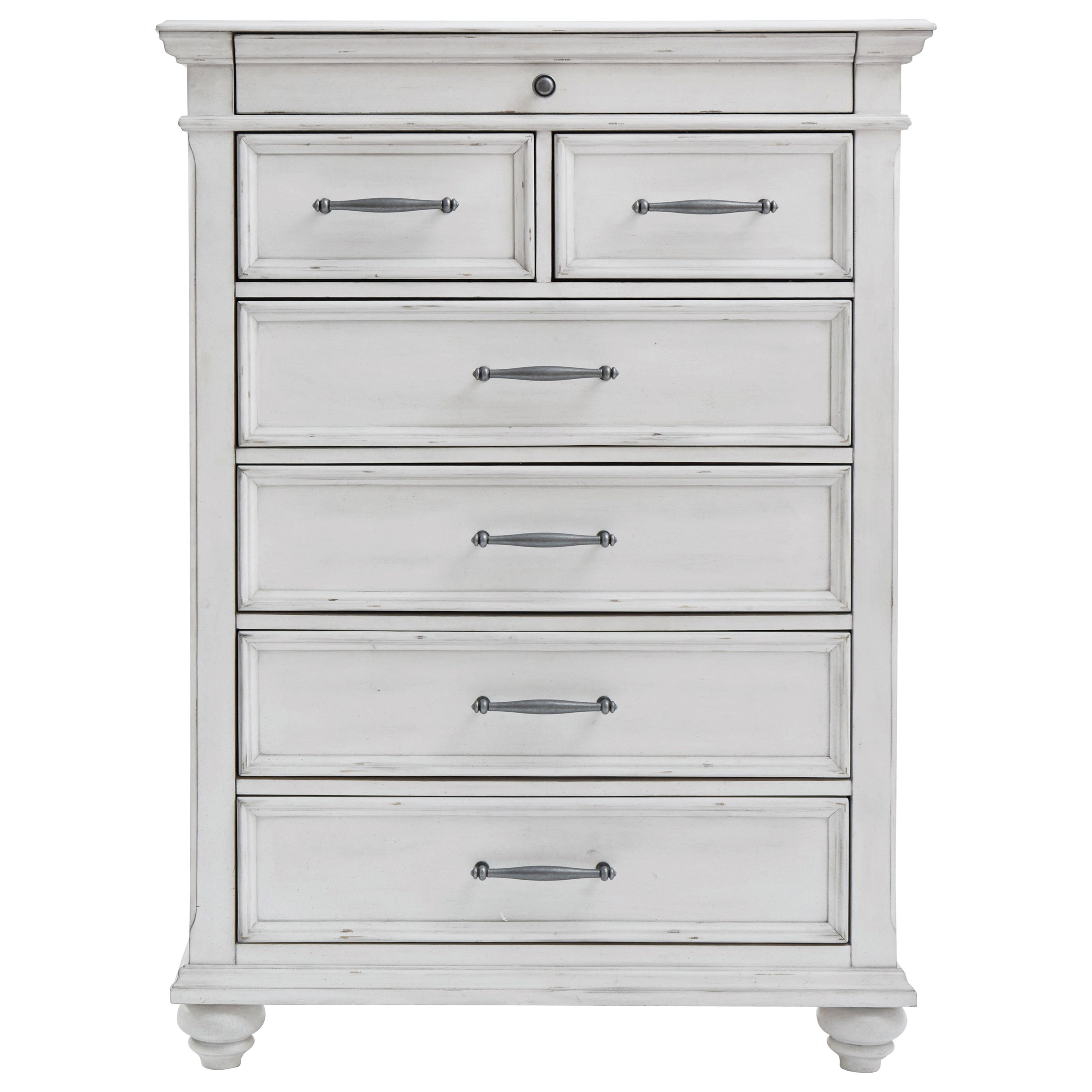 Benchcraft Kanwyn B777 46 Cottage 7 Drawer Chest With Distressed Drawer Chest
