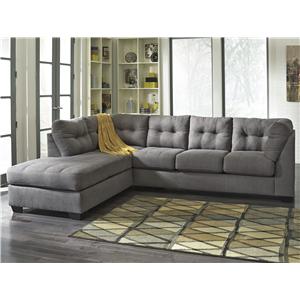 Benchcraft Maier - Charcoal 2-Piece Sectional w/ Sleeper & Chaise