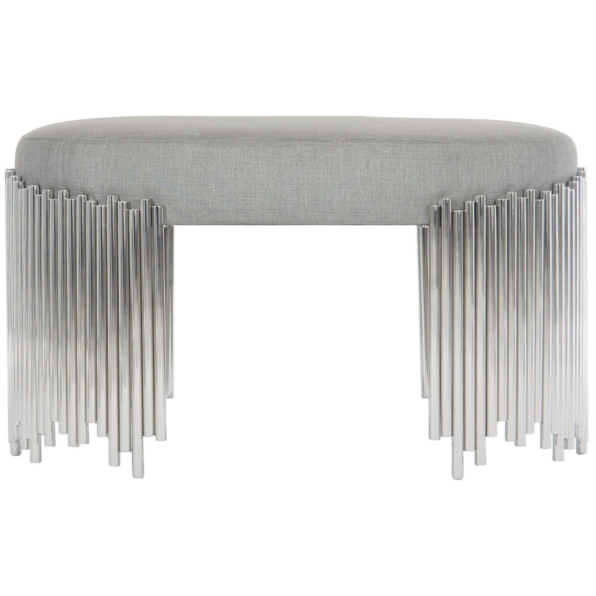Bernhardt Calista 388 506 Transitional Oval Upholstered Bench With Metal Base Dunk Bright Furniture Upholstered Benches
