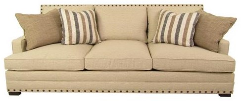 Bernhardt Crawford Contemporary Sofa With Nailhead Trim Sprintz Sofa With Nail Head Trim And Low Set Arms