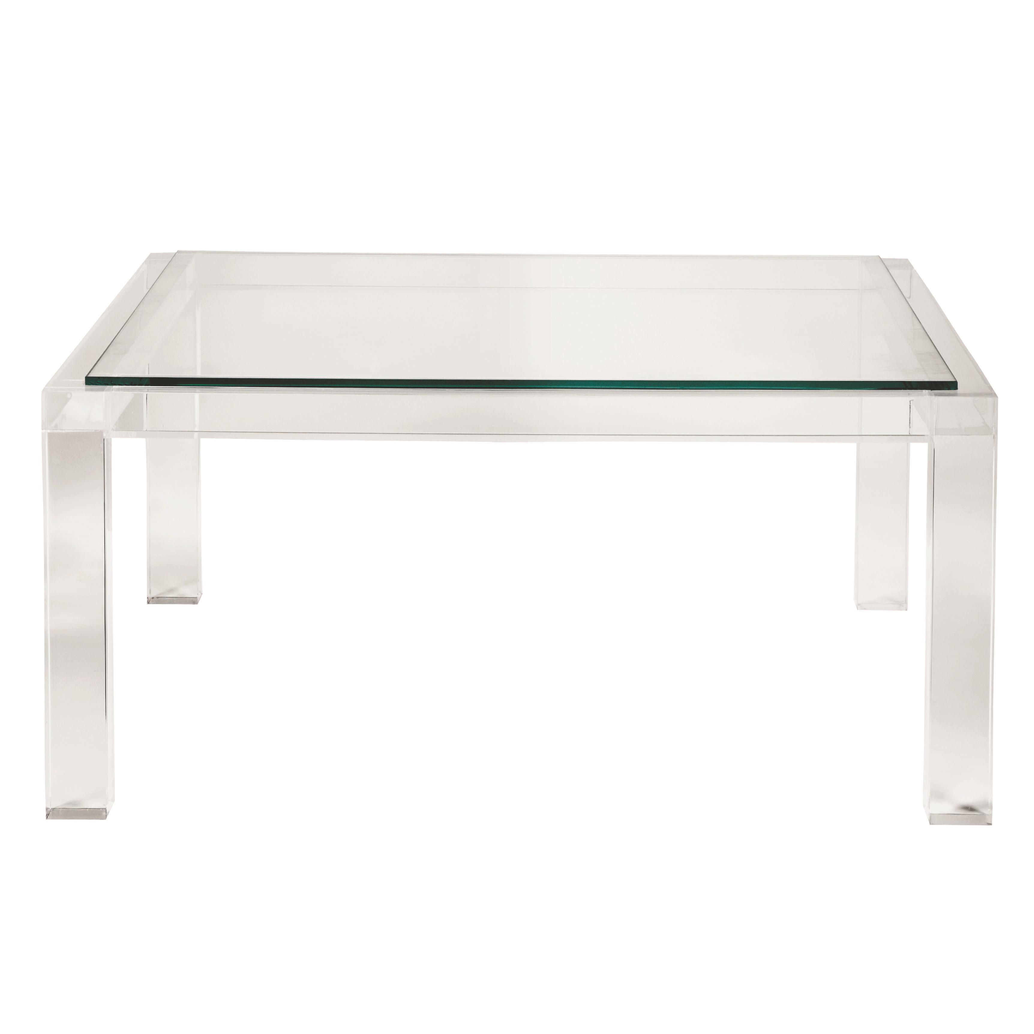 Bernhardt Interiors Moderne Square Cocktail Table with Inset Glass