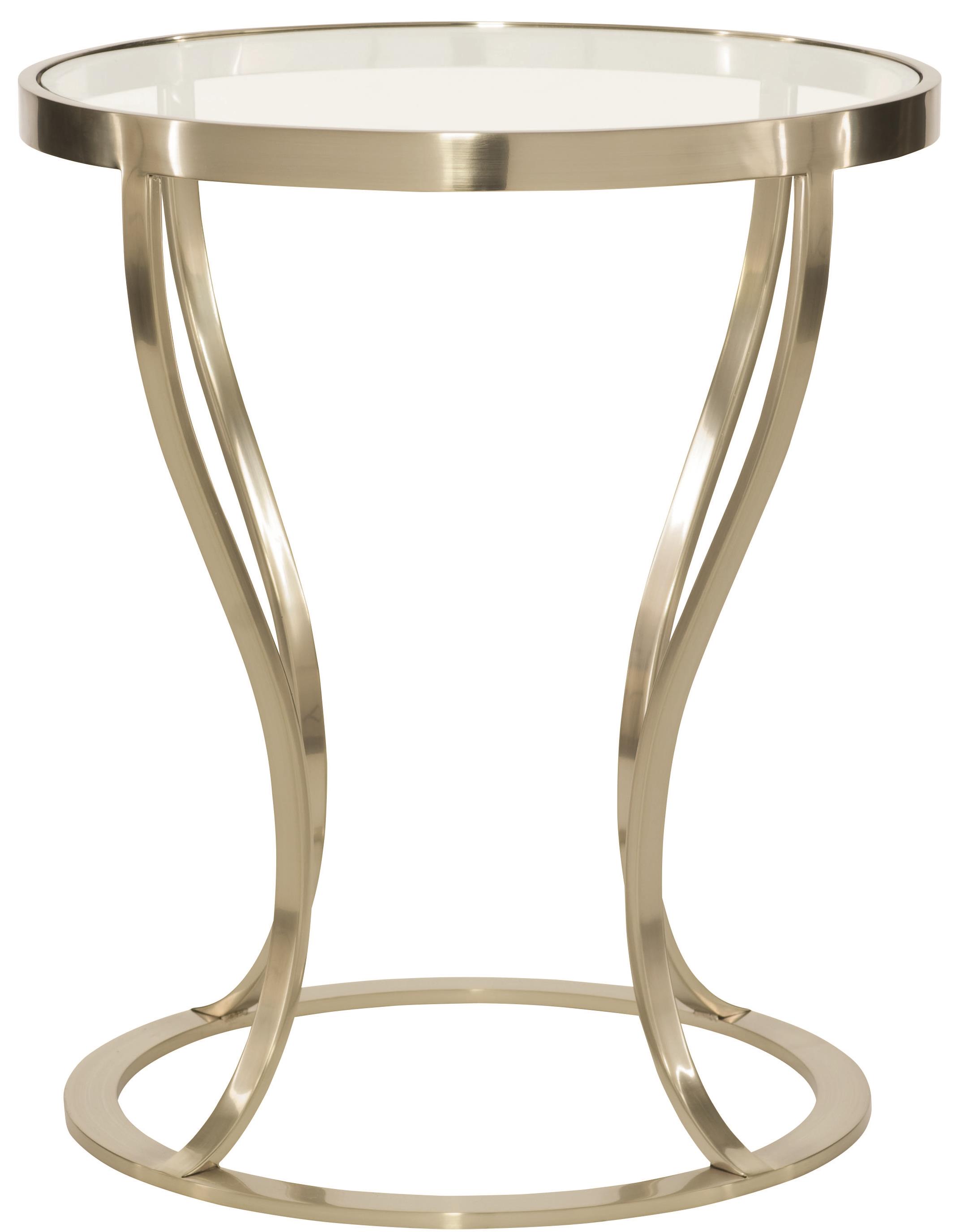 Bernhardt Miramont Round Metal Side Table with Glass Top | Belfort Furniture | End Table