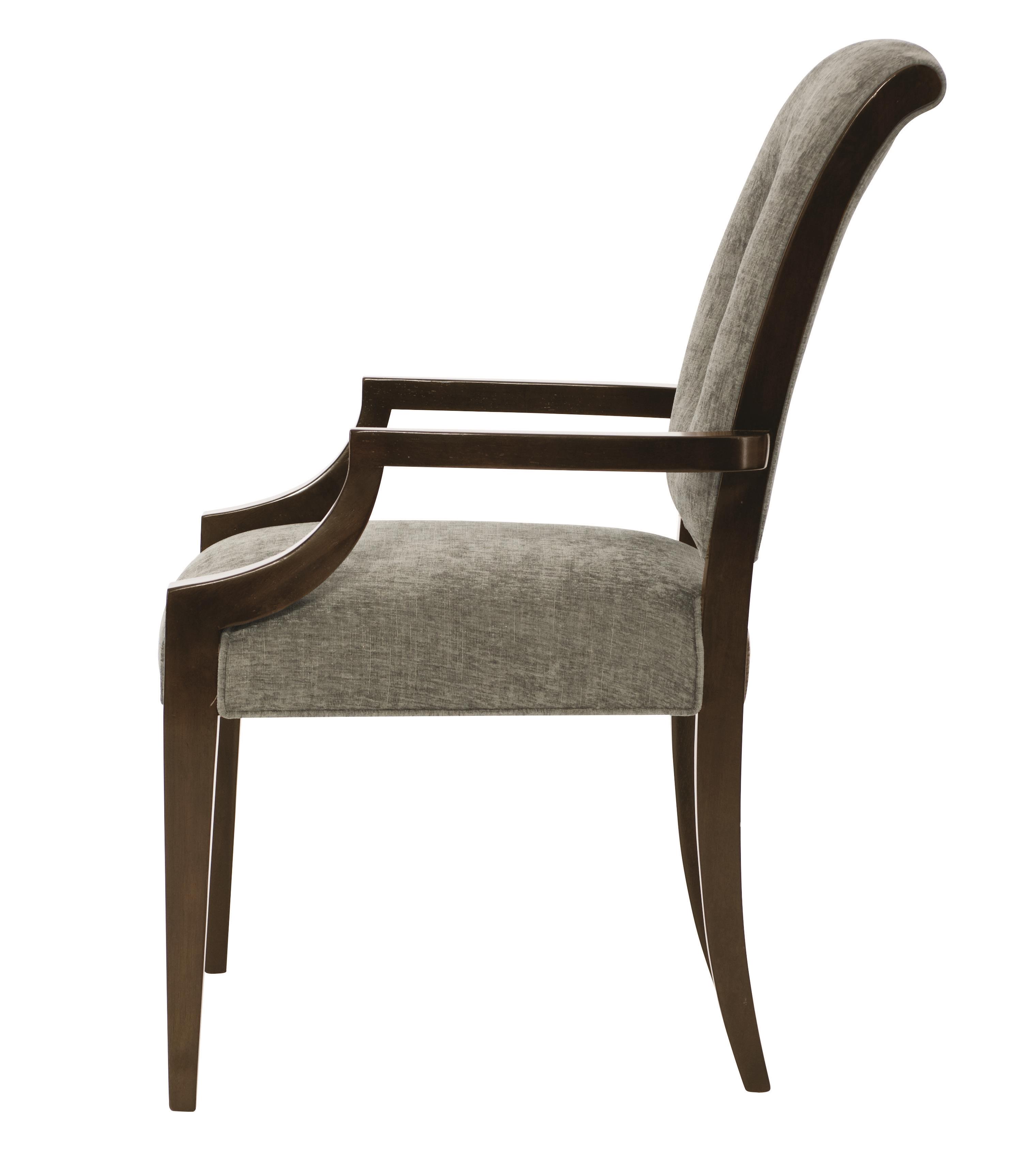 Bernhardt Miramont 360566 Upholstered Dining Arm Chair with Open Wood