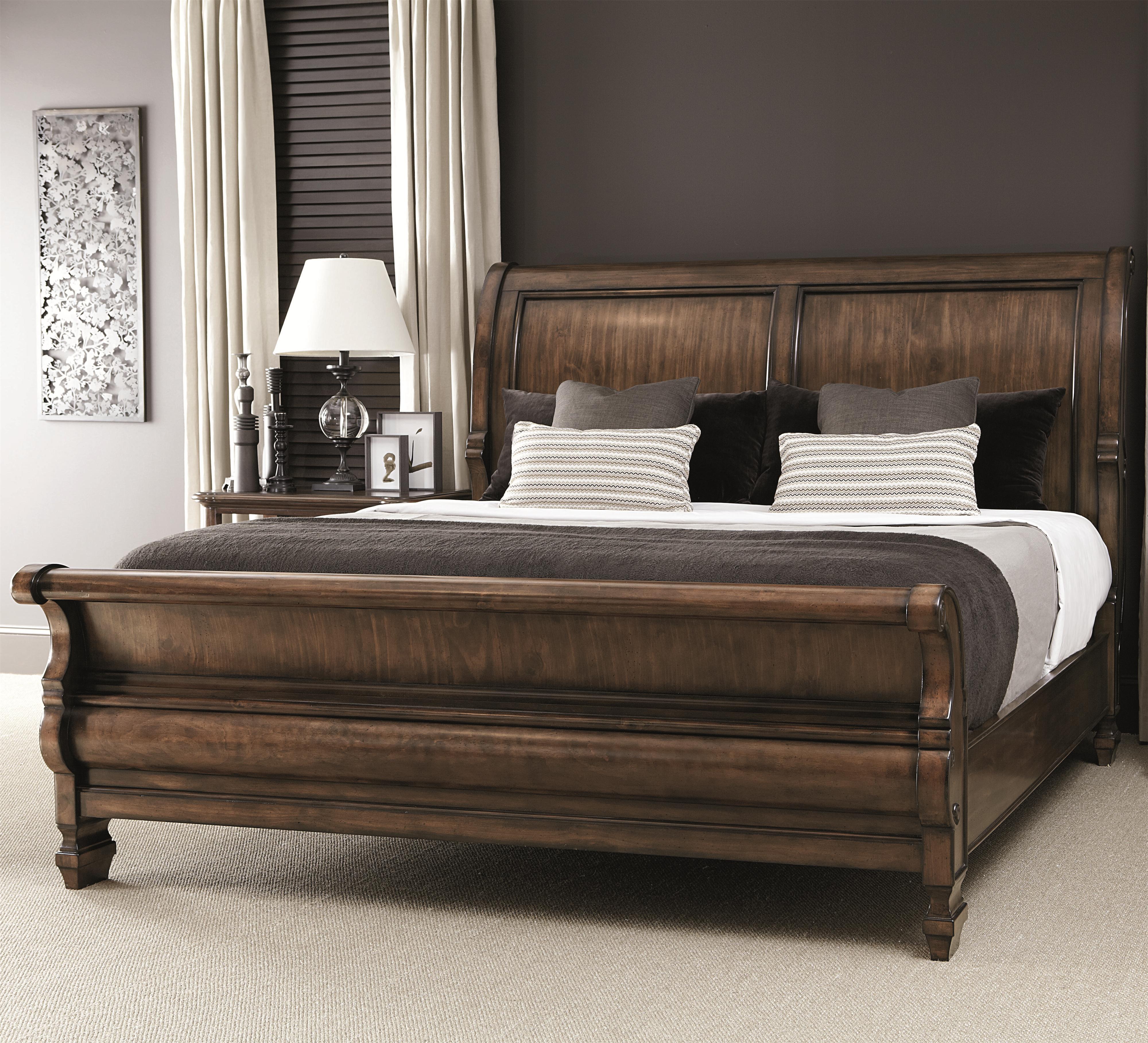 Bernhardt Montebella Queen Sleigh Bed with Scroll Detail Baer s