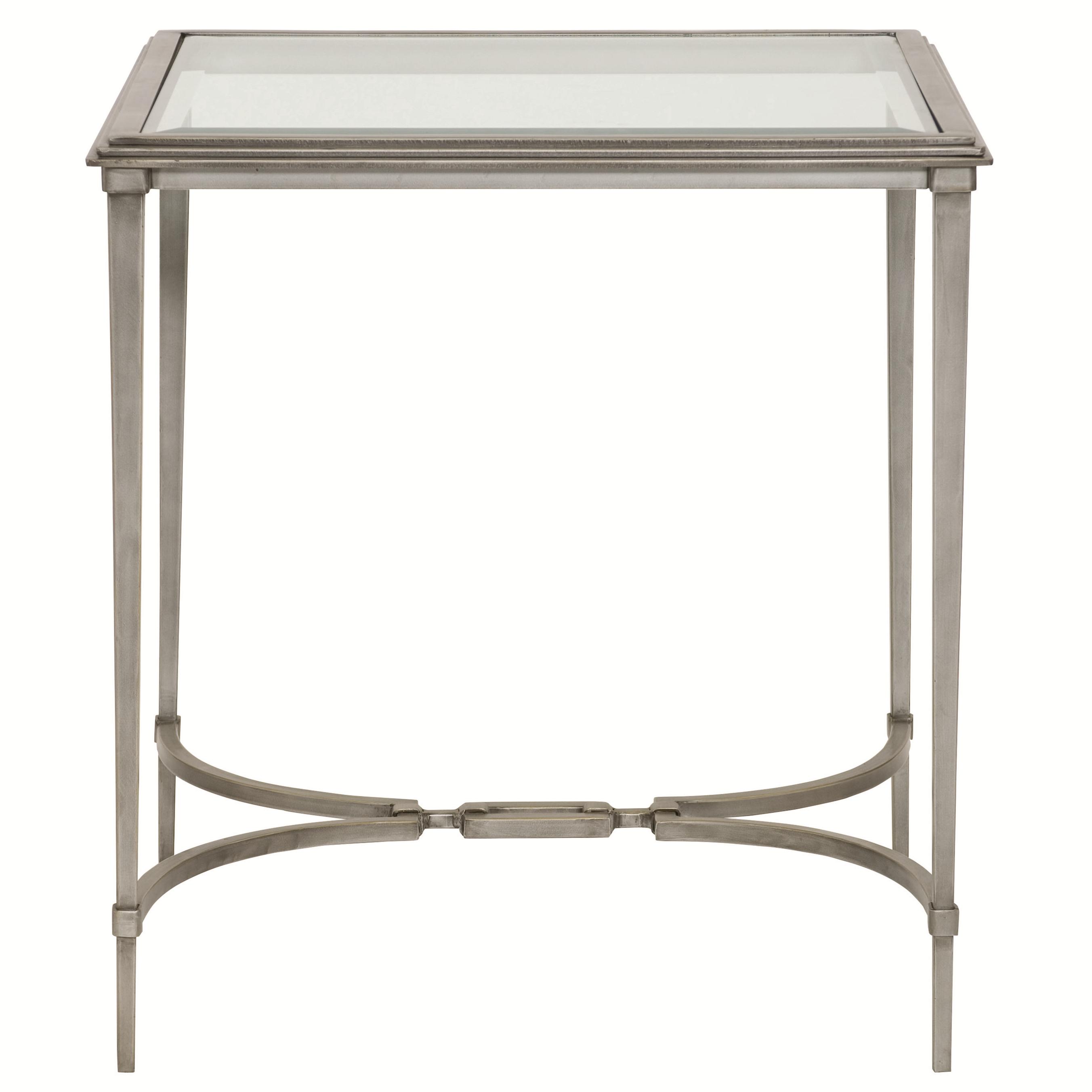Bernhardt Newland 461111 Square End Table with Tempered Glass Top