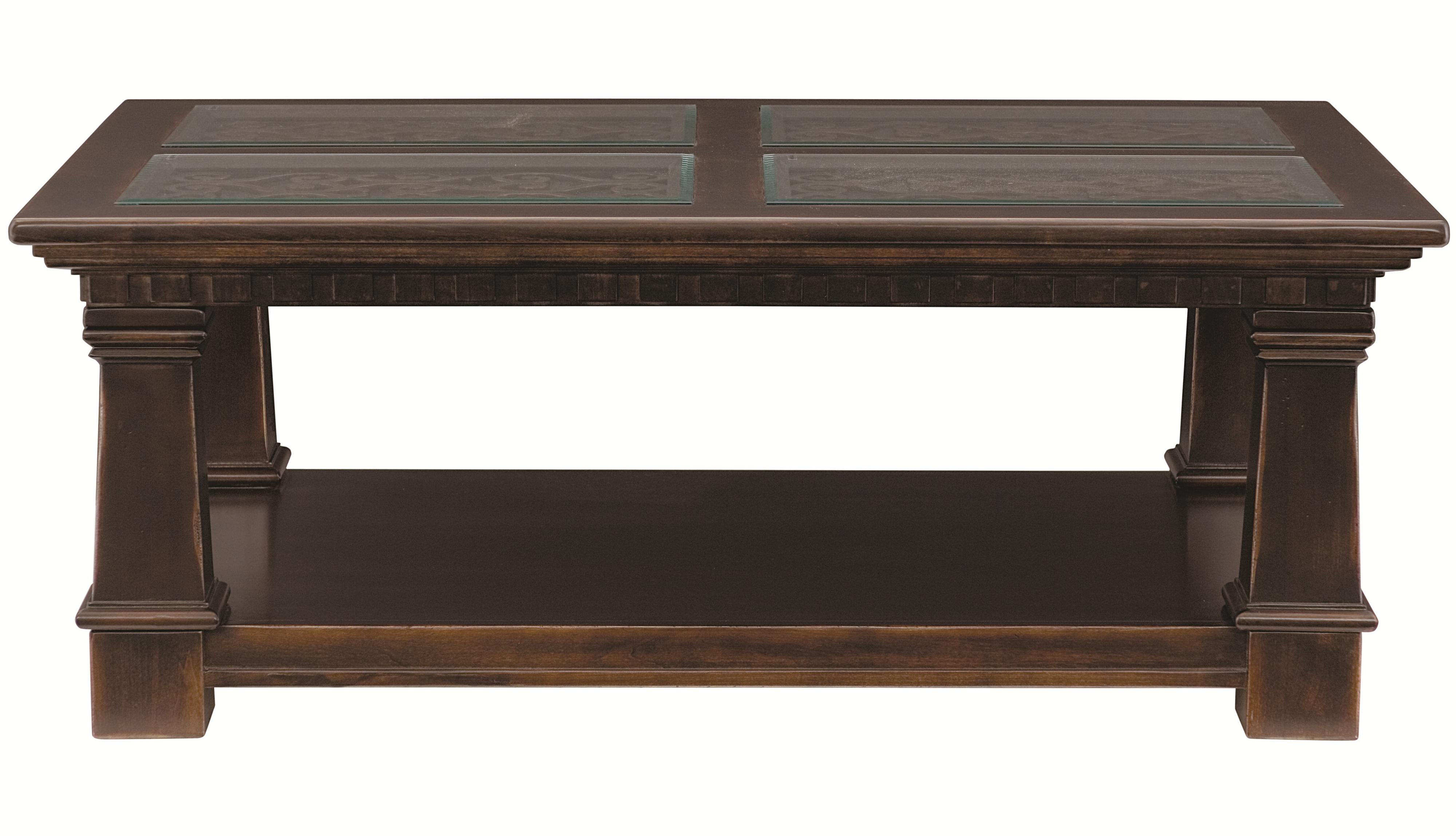 Bernhardt Pacific Canyon Cocktail Table with Tempered Glass Panels Belfort Furniture