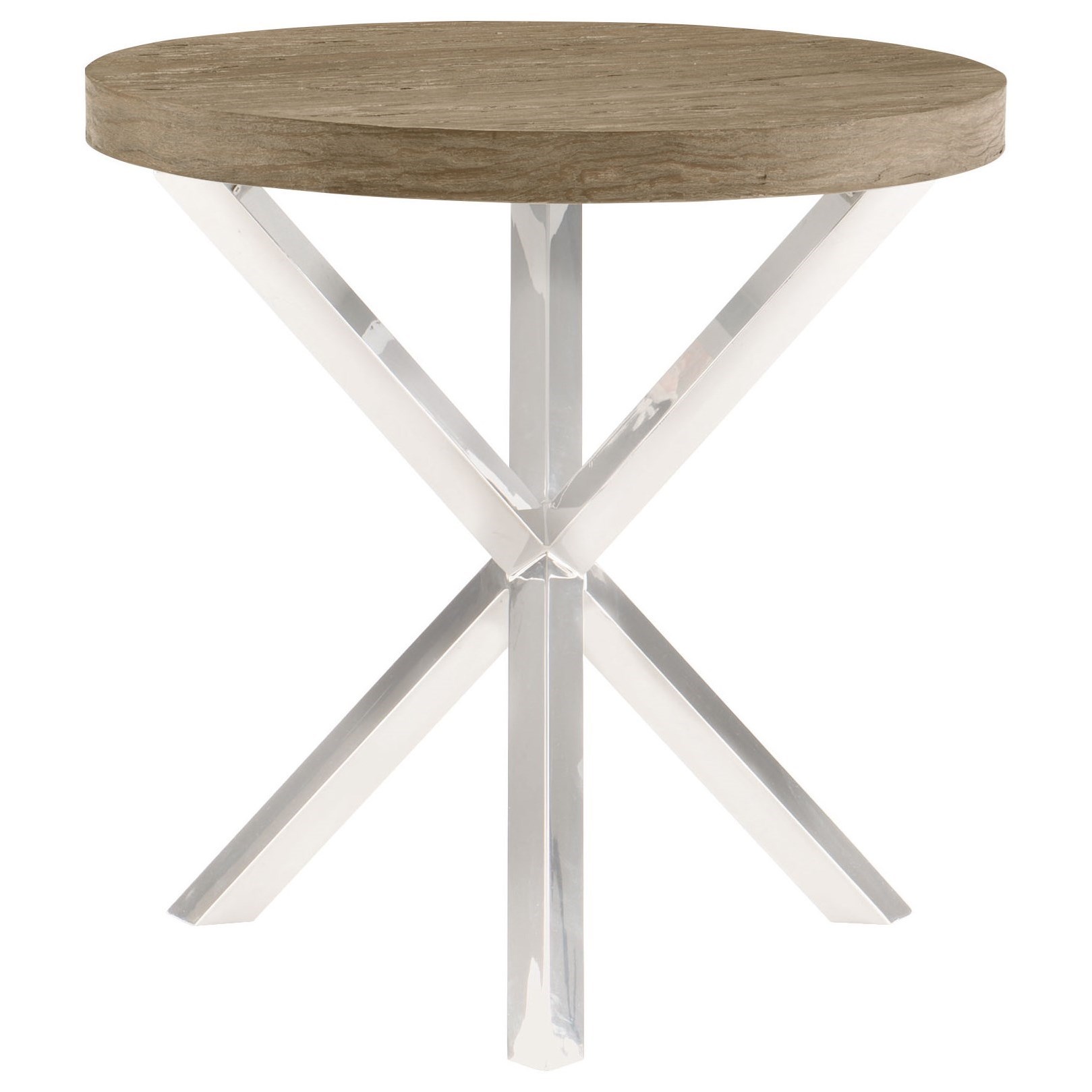 Bernhardt Pelham Contemporary Round Chairside Table Sprintz Furniture End Tables
