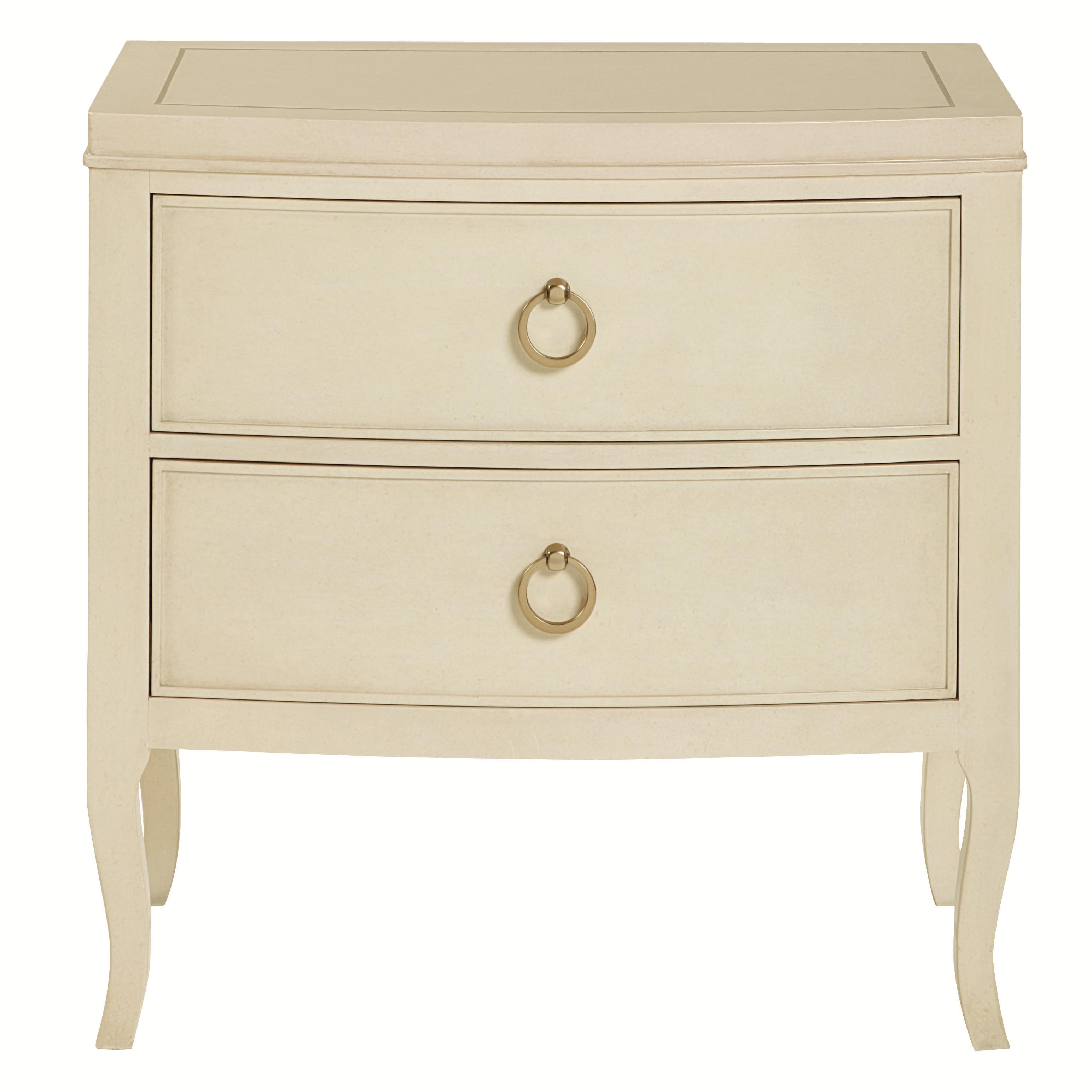 Bernhardt Salon 341230 2 Drawer Nightstand with Inlaid Metal Border