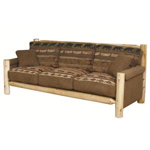 Best Craft Lodge Rustic Print Log Sofa A1 Furniture
