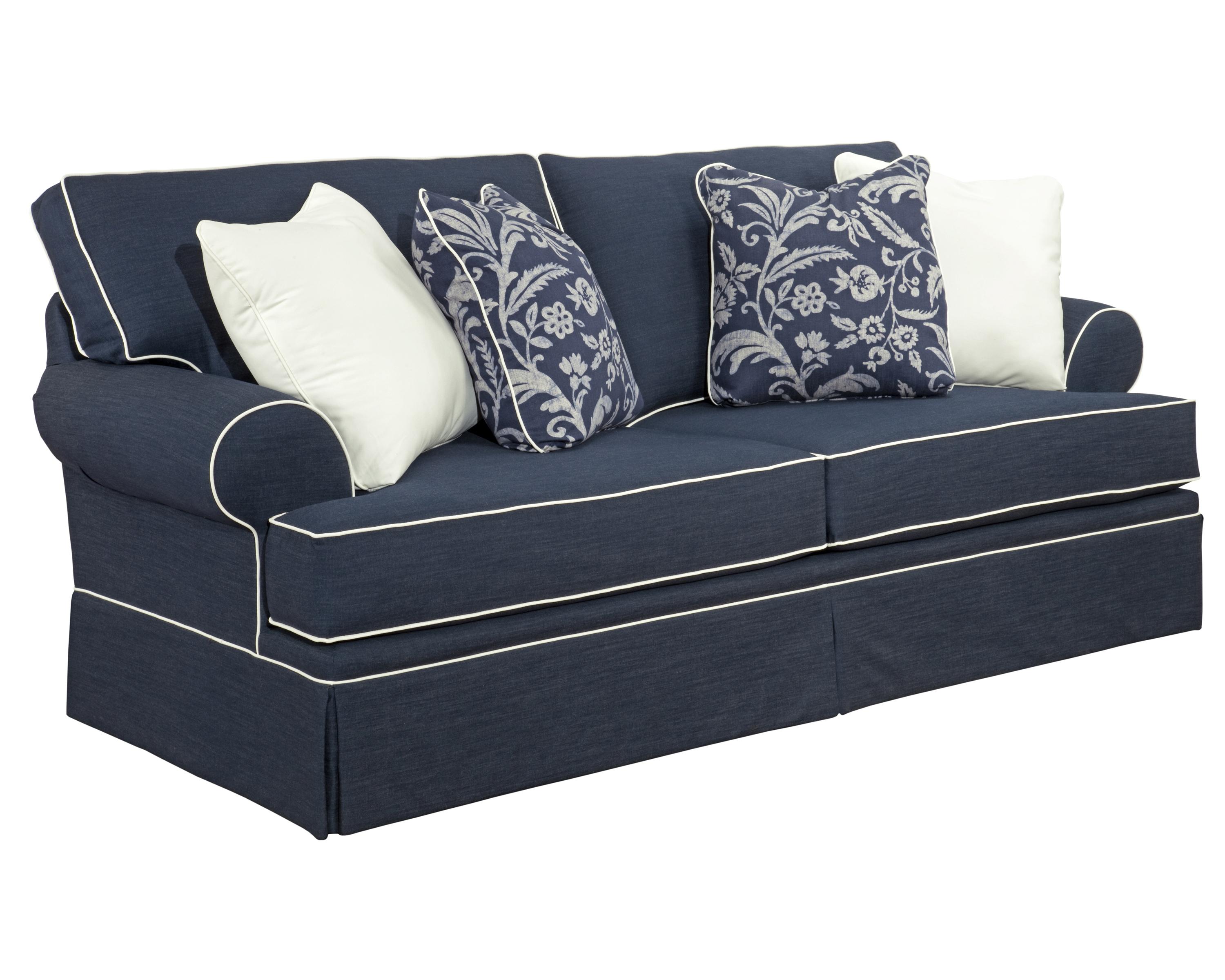 Broyhill Furniture Emily Casual Style Sofa With Rolled Arms
