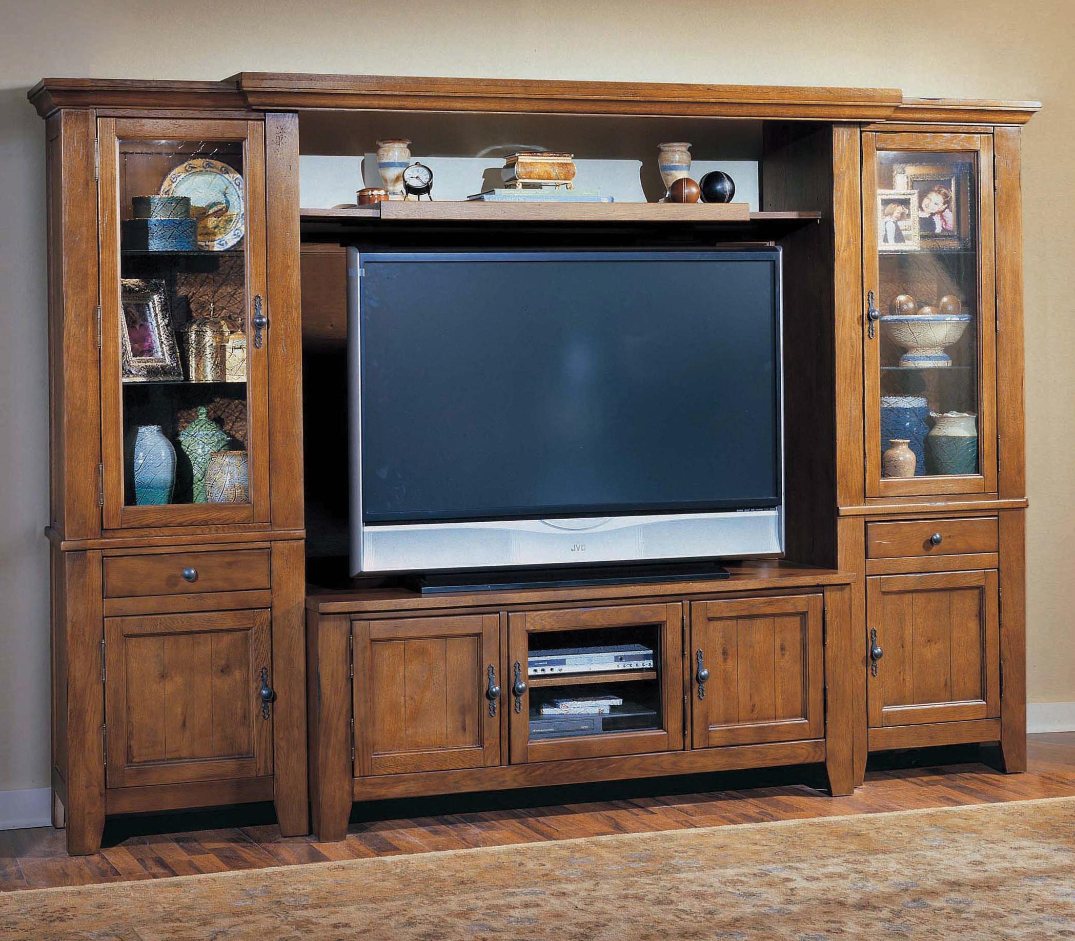 Broyhill Furniture Attic Heirlooms Entertainment Center Wall Unit within Oak Furniture West Entertainment Center