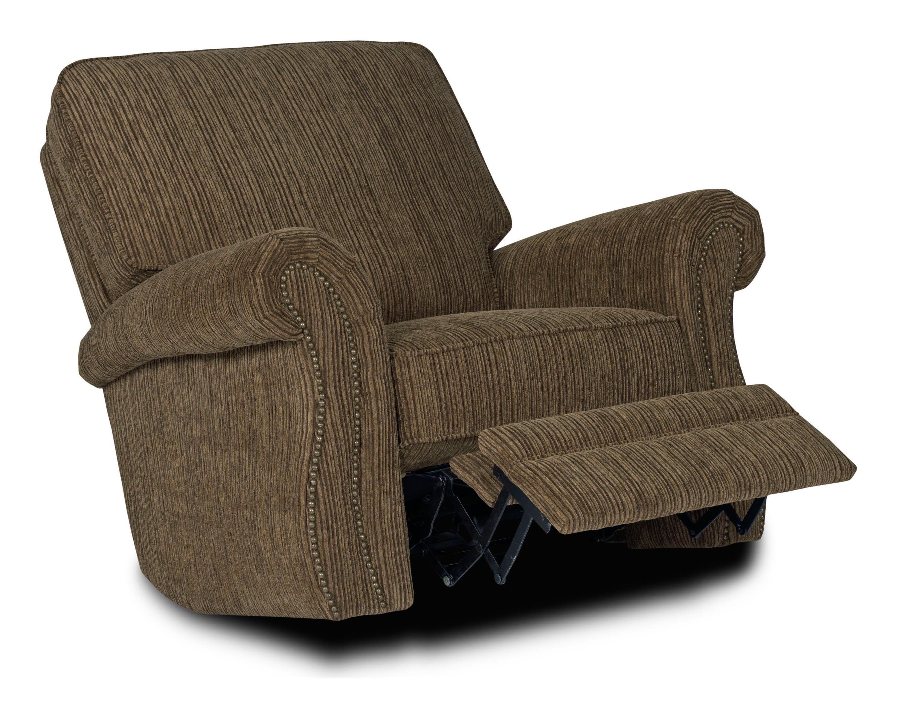 Lane Billings Traditional Swivel Rocker Recliner with Rolled Arms and