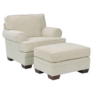 Broyhill Furniture Landon Transitional Chair and Ottoman Set