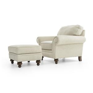 Broyhill Furniture Larissa Stationary Chair and Ottoman