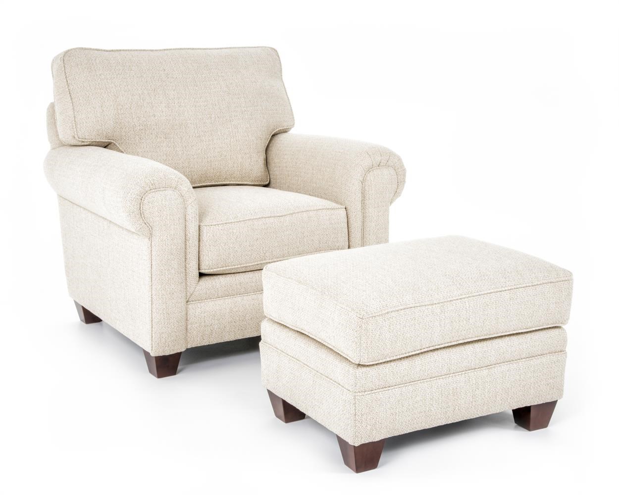 Broyhill Furniture Monica Transitional Upholstered Chair and Rectangular Ottoman Baer's