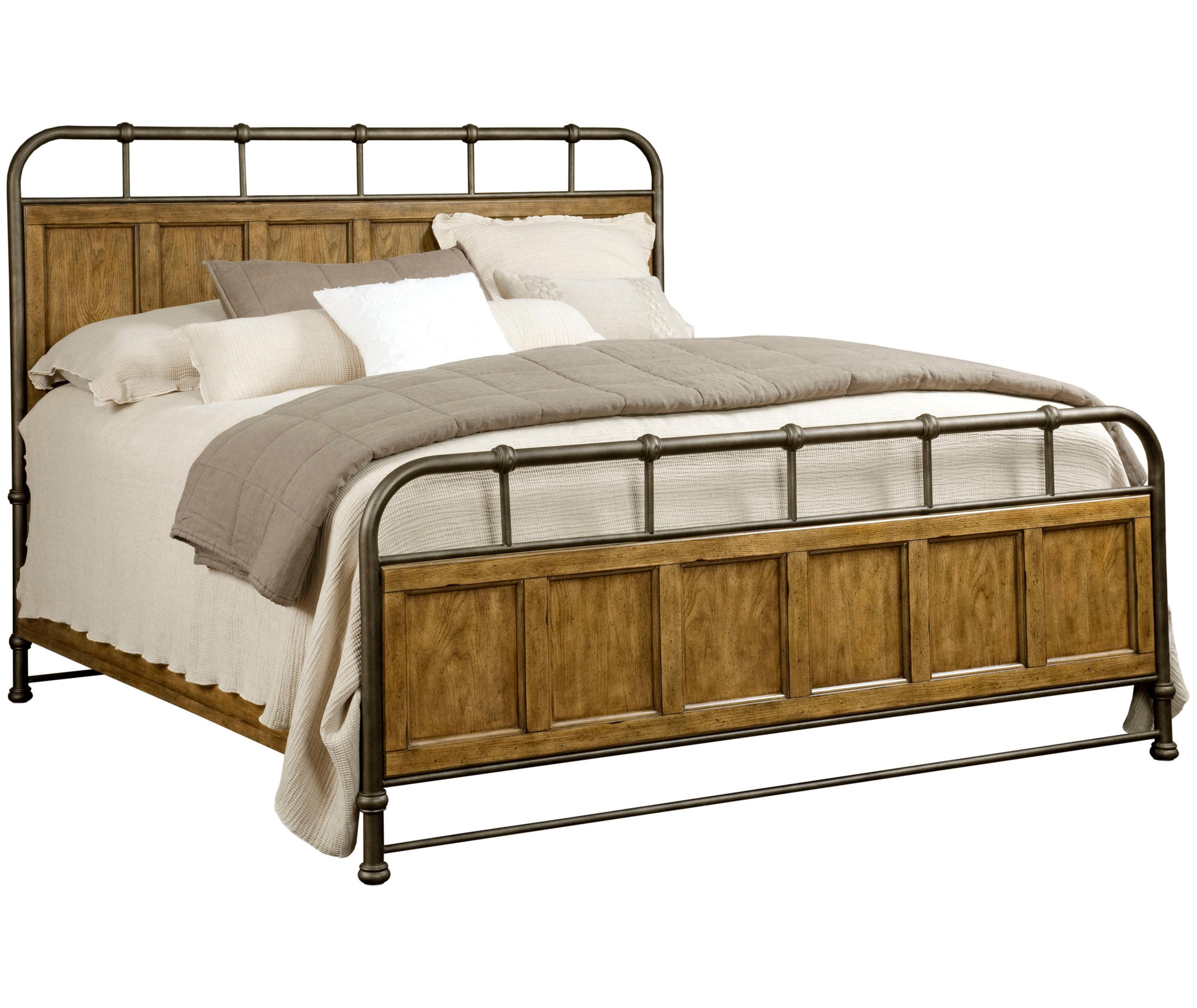 Broyhill Furniture New Vintage Queen Metal and Wood Bedstead
