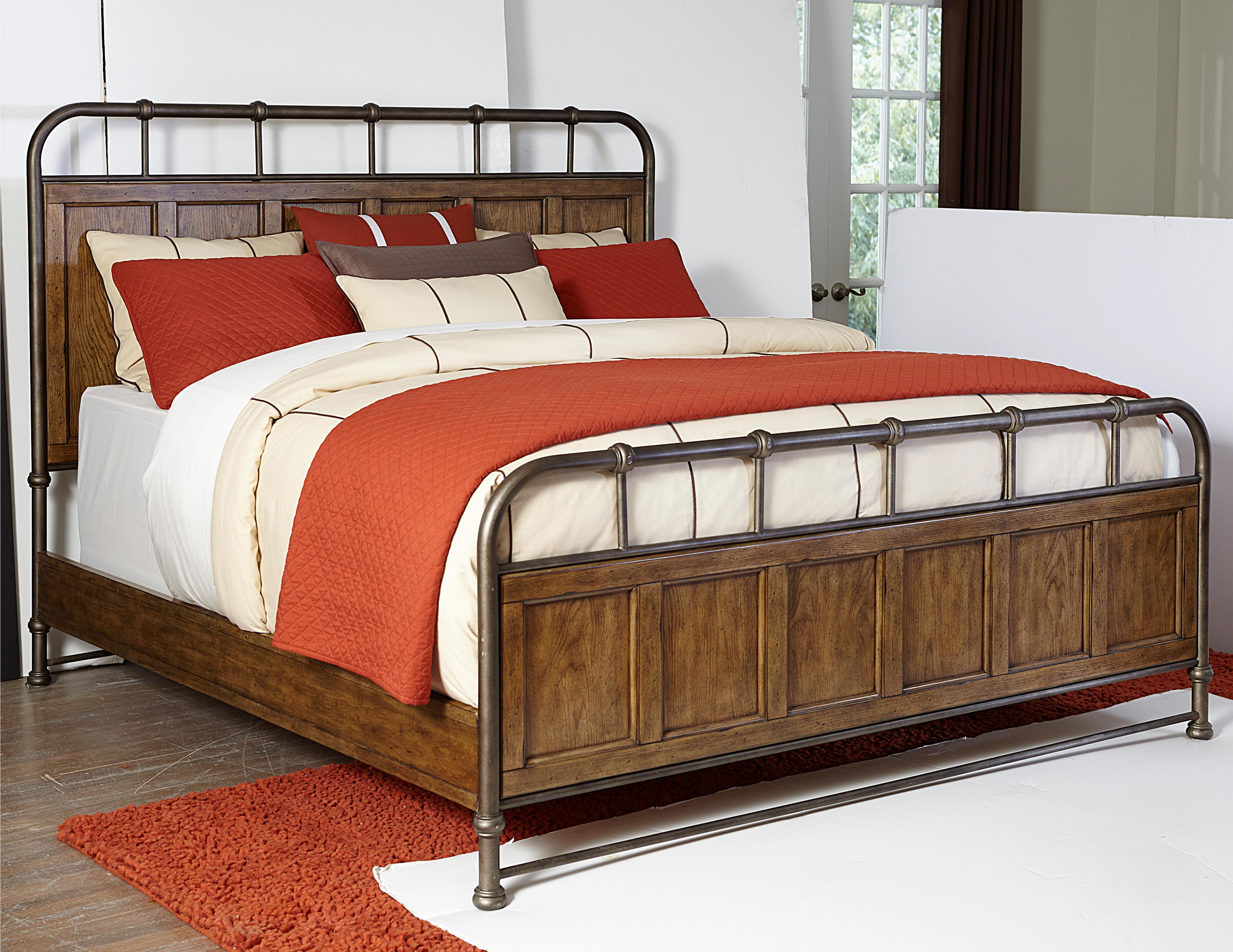 Broyhill Furniture New Vintage Queen Metal and Wood Bedstead Steger's