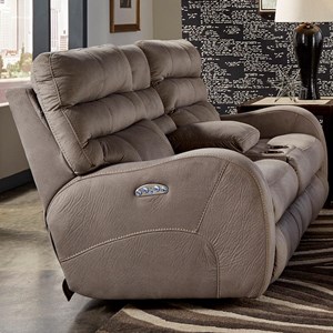 Catnapper Kelsey Power Lay Flat Reclining Console Loveseat
