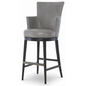 Century Trading Company Plr 3856b Leather Swivel Bar Stool Century Trading Company Plr 3856b Leather Swivel Bar Stool With Nickel Nailheads Baer S Furniture Stools