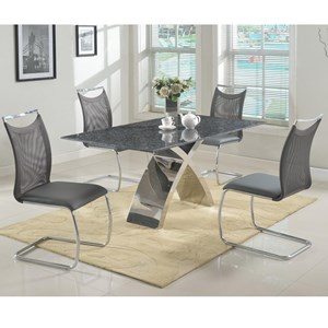 Chintaly Imports Nau Furniture Long Island Hempstead Queens 5 Piece Dining Set With Bluestone Table