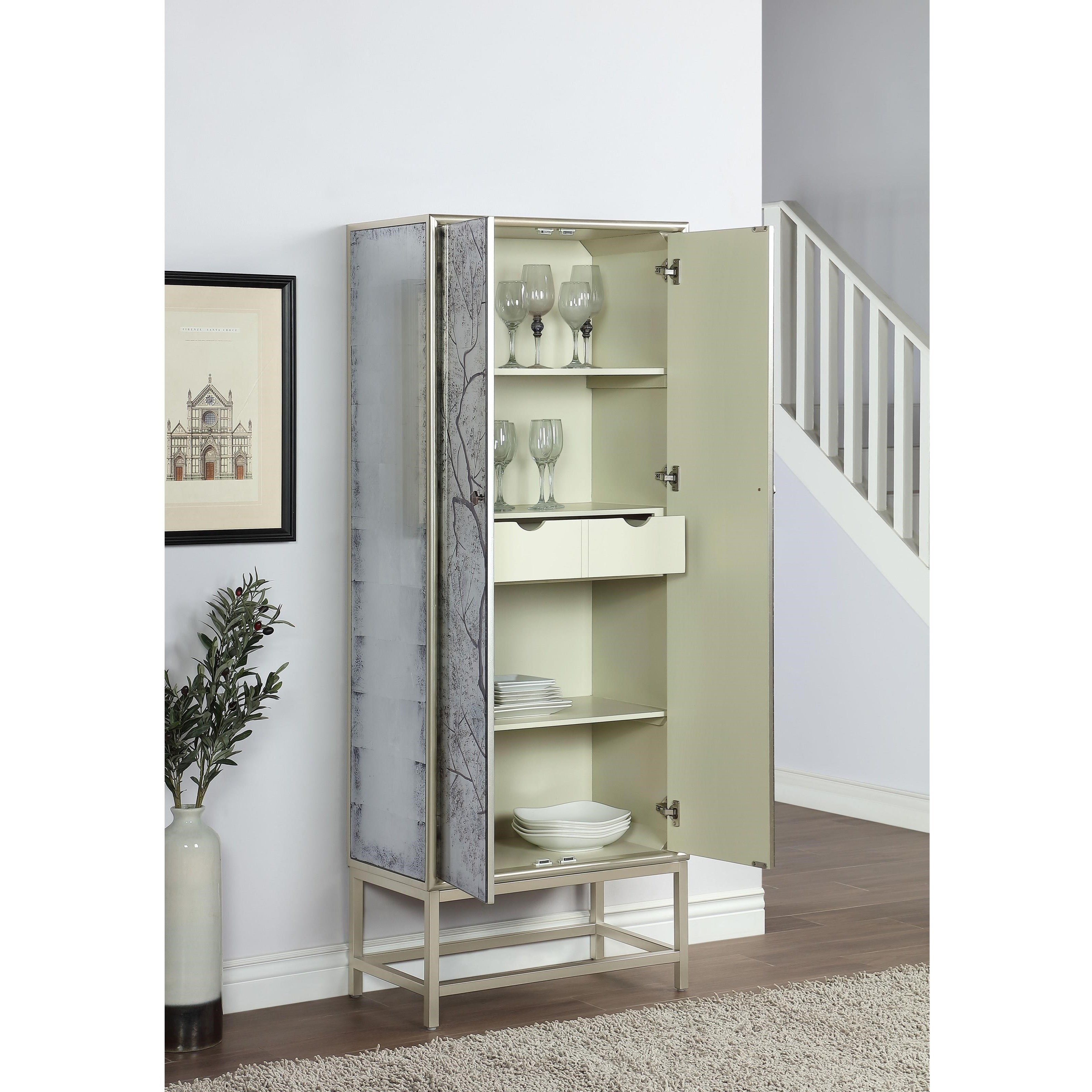 Coast to Coast Imports 40270 Transitional 2-Door Wine Cabinet with 4 Shelves and 1 Drawer ...