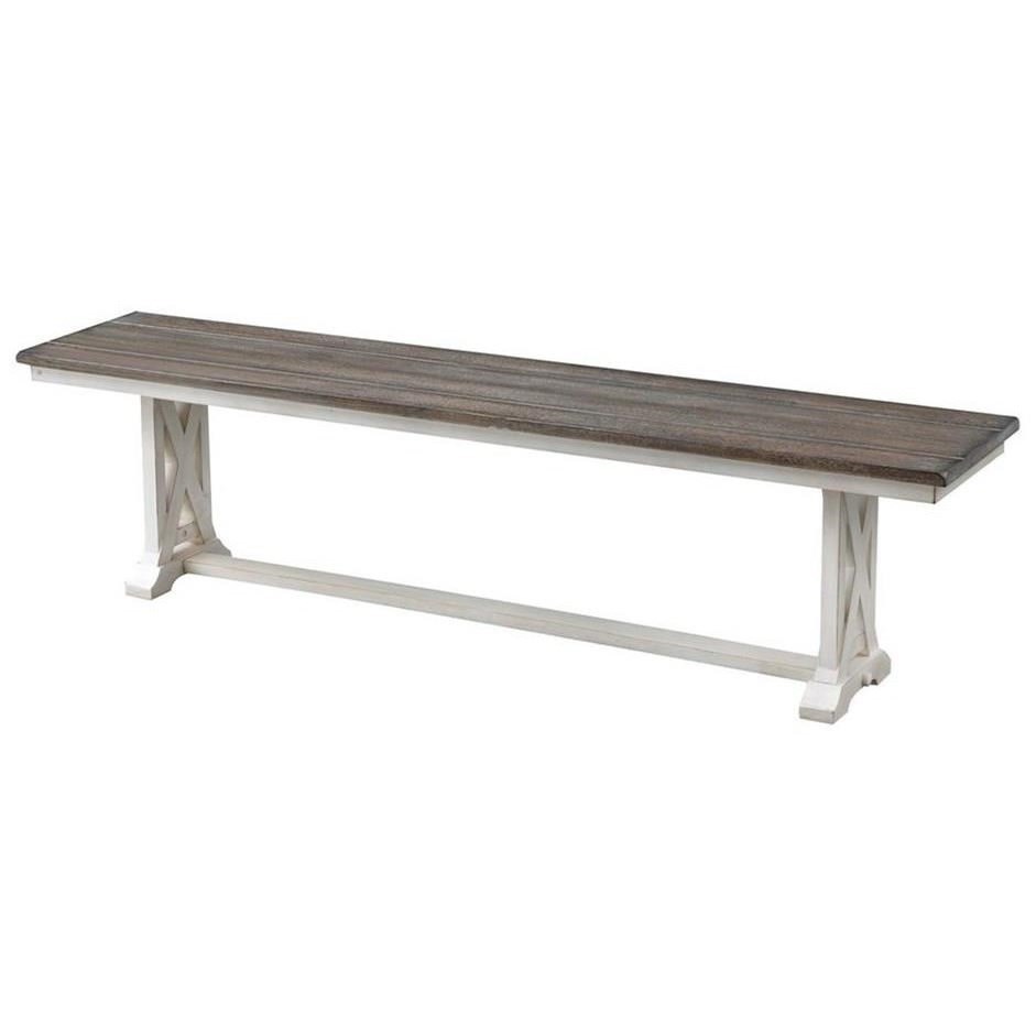 Coast To Coast Imports Bar Harbor Ii Farmhouse Style Two Tone Dining Bench Zak S Home Dining Benches