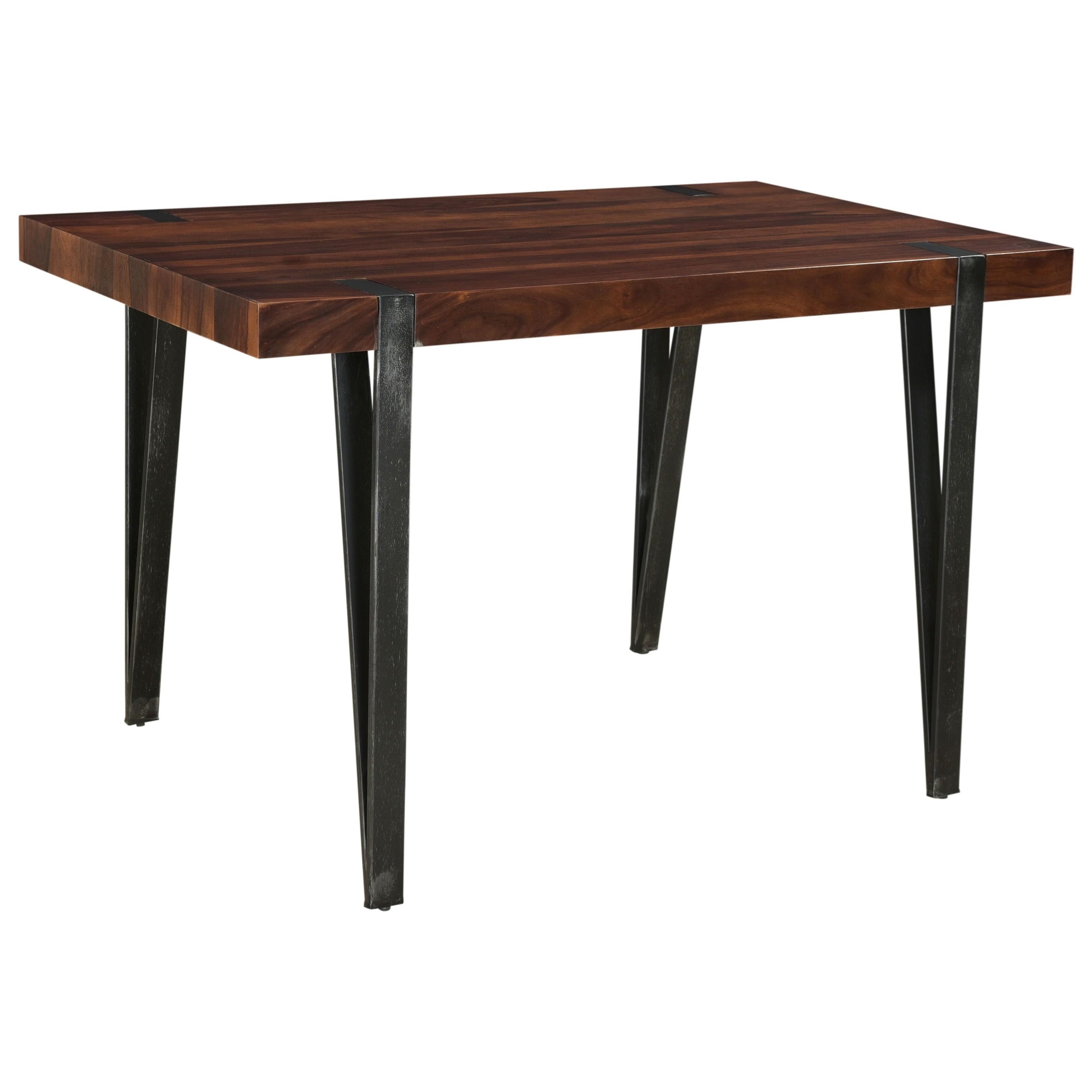 Coast To Coast Imports Bradley Mid Century Modern Dining Table With Antique Gun Metal Legs Zak S Home Dining Tables